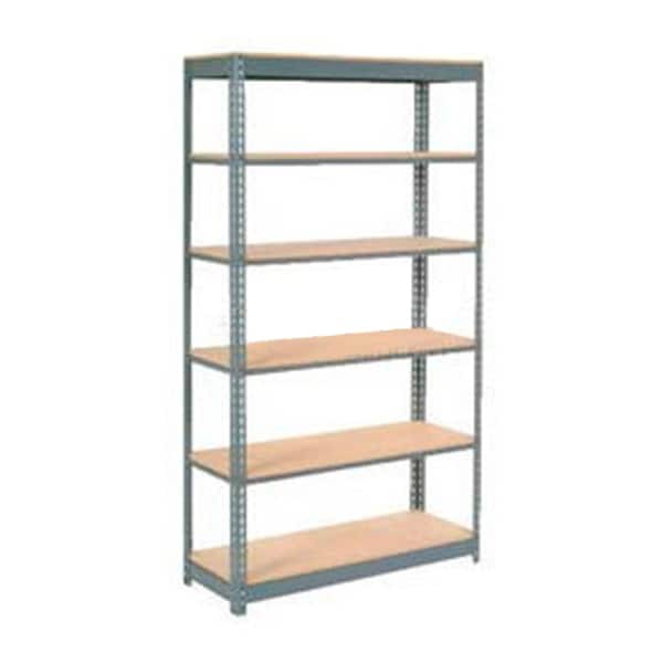 Heavy Duty Shelving 48W x 18D x 96H With 6 Shelves, Wood Deck, Gray